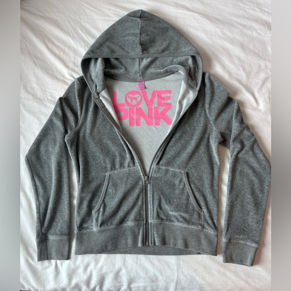 PINK Victoria's Secret Tops - Victoria's Secret PINK Gray sweat Hoodie